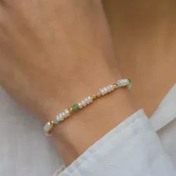 kivi rannekoru kullattua hopeaa  x   - Loom Stones