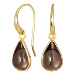 pisara savunvärinen kvartsi korvarenkaat  kullattu hopea - Loom Stones