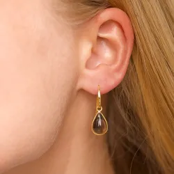 pisara savunvärinen kvartsi korvarenkaat  kullattu hopea - Loom Stones