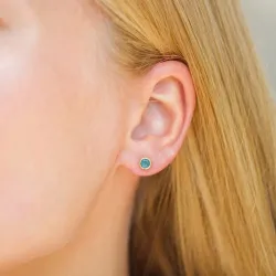 5 mm akvamariinia nappikorvakorut  kullattu hopea - Loom Stones