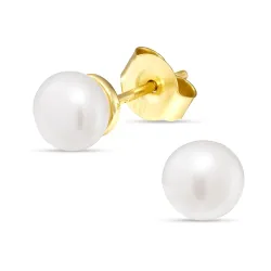 6 mm helmi nappikorvakorut  kullattu hopea