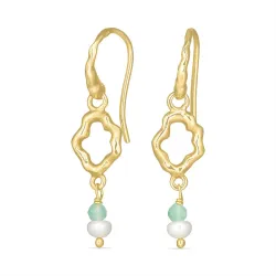 sininen jadekivi korvarenkaat  kullattu hopea - Loom Stones