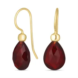 punainen kristalli korvarenkaat  kullattu hopea - Loom Stones
