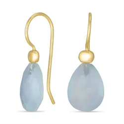 akvamariinia korvarenkaat  kullattu hopea - Loom Stones