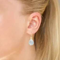 akvamariinia korvarenkaat  kullattu hopea - Loom Stones