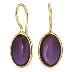 ovaaleja lila ametisti korvarenkaat  kullattu hopea - Loom Stones