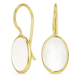 ovaaleja kuukivi korvarenkaat  kullattu hopea - Loom Stones