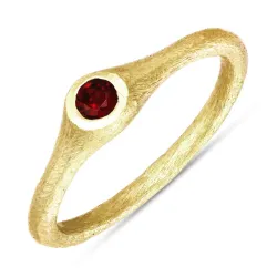 punainen kristalli sormus kullattua hopeaa - Loom Stones