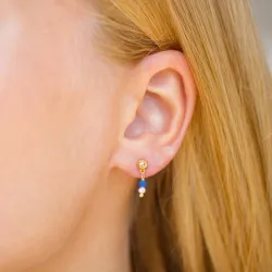 sininen jadekivi korvarenkaat  kullattu hopea - Loom Stones