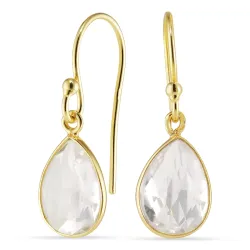 pisara kirkas quartz korvarenkaat  kullattu hopea