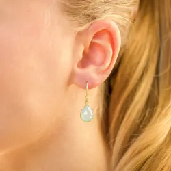 pisara onyx-kiveä korvarenkaat  kullattua hopeaa - Loom Stones