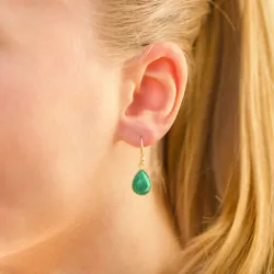 pisara berylli smaragdi korvarenkaat  kullattu hopea - Loom Stones