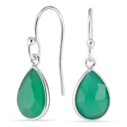 pisara vihreä onyx korvarenkaat  hopea - Loom Stones