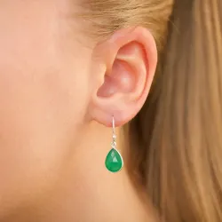 pisara vihreä onyx korvarenkaat  hopea - Loom Stones