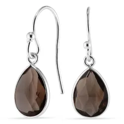 pisara savunvärinen kvartsi korvarenkaat  kullattu hopea - Loom Stones