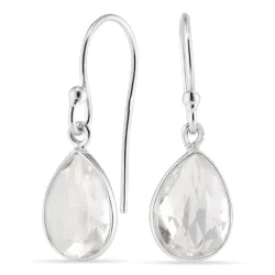 pisara kirkas quartz korvarenkaat  hopea