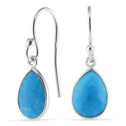 pisara synteettinen turkoosi korvarenkaat  hopea - Loom Stones