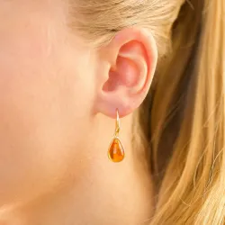 synteettinen meripihka korvarenkaat  kullattu hopea - Loom Stones