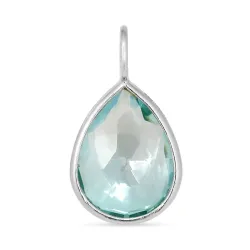 pisara sininen kristalli riipus  hopeaa - Loom Stones