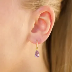 pisara lila ametisti korvarenkaat  kullattu hopea - Loom Stones