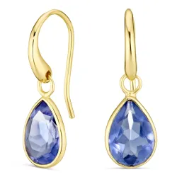 lila kristalli korvarenkaat  kullattu hopea - Loom Stones