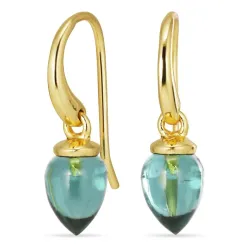 aqua kristalli korvarenkaat  kullattu hopea - Loom Stones