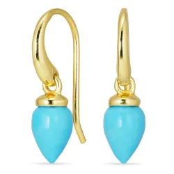 turkiisi korvarenkaat  kullattu hopea - Loom Stones