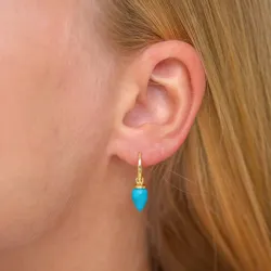 turkiisi korvarenkaat  kullattu hopea - Loom Stones