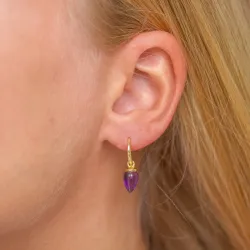 lila ametisti korvarenkaat  kullattu hopea - Loom Stones