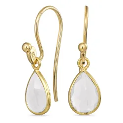 pisara kuukivi korvakorukoukut  kullattu hopea