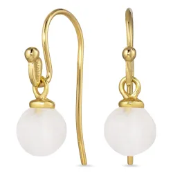 8 mm kuukivi korvakorukoukut  kullattu hopea