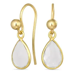 pisara kuukivi korvakorukoukut  kullattu hopea