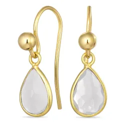 pisara kirkas quartz korvakorukoukut  kullattu hopea