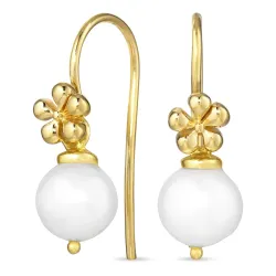 kukka helmi korvarenkaat  kullattu hopea