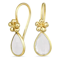 pisara kuukivi korvakorukoukut  kullattu hopea