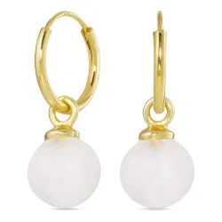 12 mm kuukivi rengas  kullattu hopea