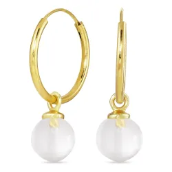 18 mm kirkas quartz rengas  kullattu hopea