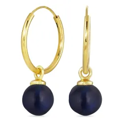 18 mm synteettinen sininen safiiri rengas  kullattu hopea