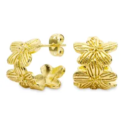 kukka rengaskorvakorut  kullattu messinki - Eliné