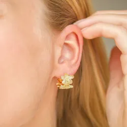 kukka rengaskorvakorut  kullattu messinki - Eliné