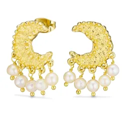 kuu helmi korvarenkaat  kullattu messinki - Eliné