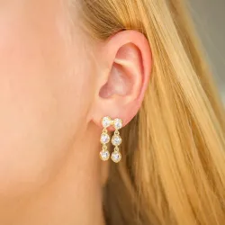 pitkät korvarenkaat  kullattu messinki - Eliné