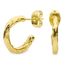 14 mm rengaskorvakorut  kullattu messinki - Eliné