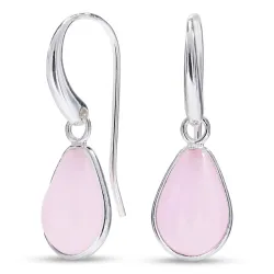 pisara ruusunvärinen kristalli korvarenkaat  hopeoitu messinki