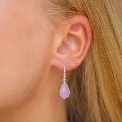 pisara ruusunvärinen kristalli korvarenkaat  hopeoitu messinki