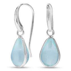 pisara sininen kristalli korvarenkaat  hopeoitu messinki