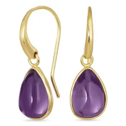 pisara lila kristalli korvarenkaat  kullattu messinki - Loom Stones