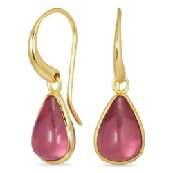 pisara pinkki kristalli korvarenkaat  kullattu messinki - Loom Stones