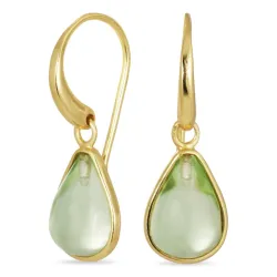 pisara vihreä kristalli korvarenkaat  kullattu messinki - Loom Stones