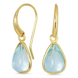 pisara sininen kristalli korvarenkaat  kullattu messinki - Loom Stones